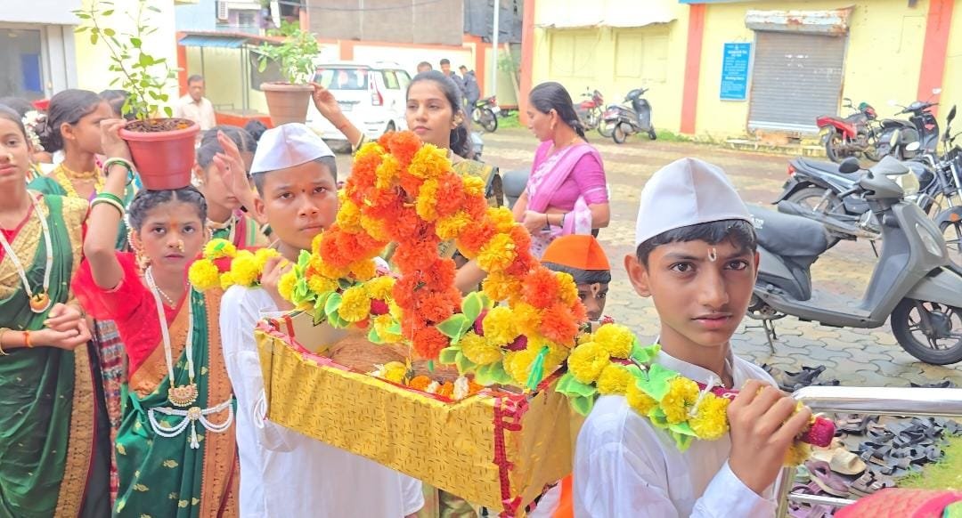 शिशु मंदिर कडावची आषाढी एकादशी निमित्त बालगोपाळांची दिंडी उत्साहात संपन्न