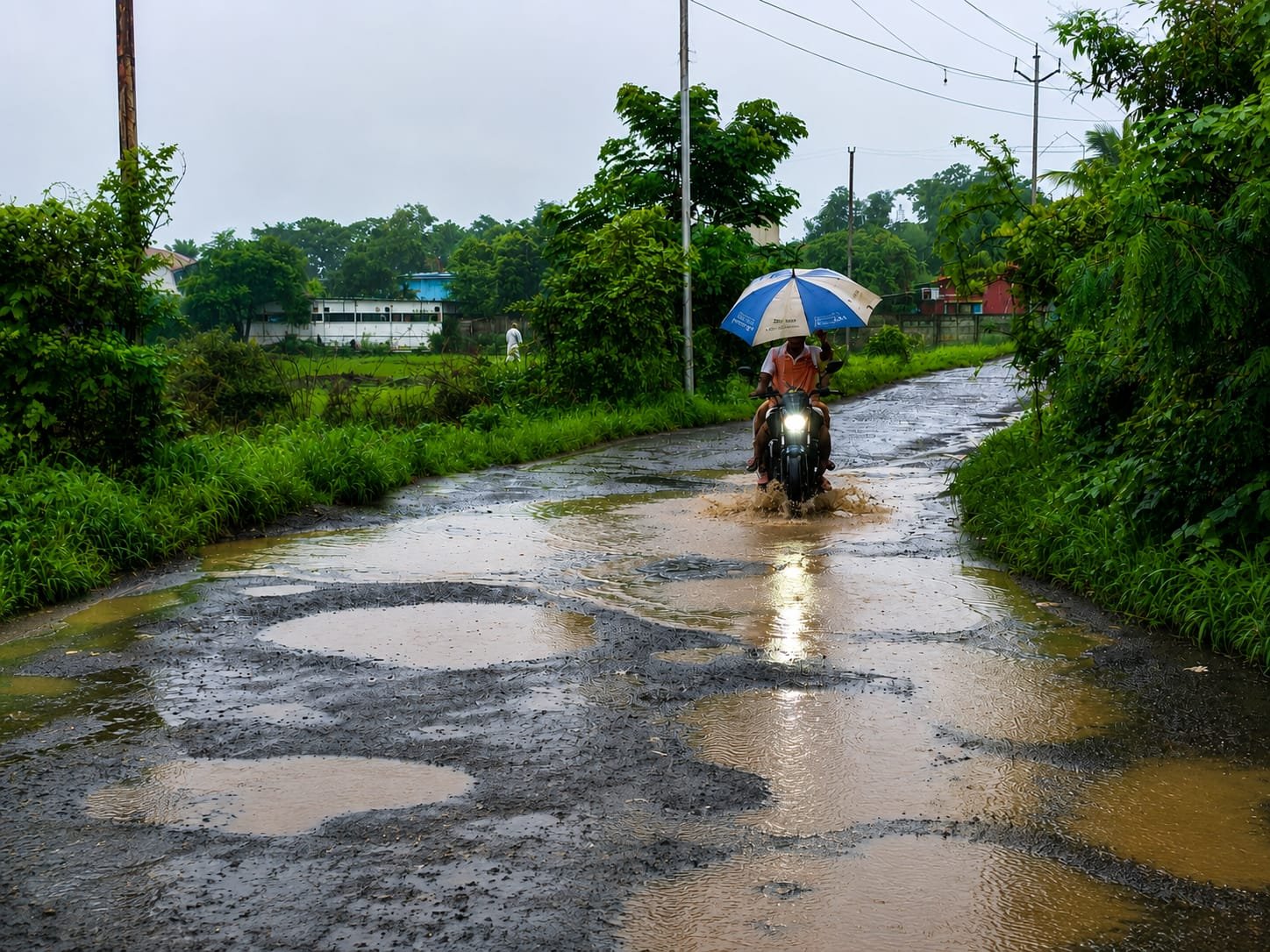 रस्त्यावर खड्डे की खड्ड्यांत रस्ता?