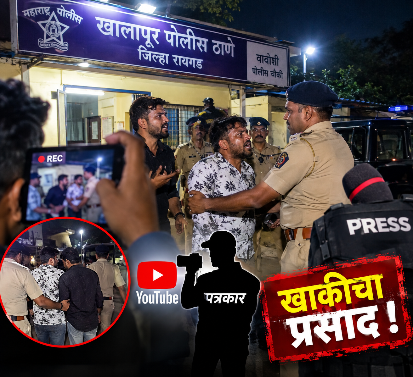 खालापुरात दोन स्वयंघोषित युट्युब पत्रकारांना खाकीचा ‘प्रसाद’